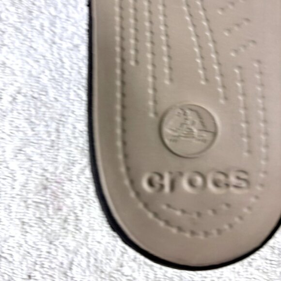 Crocs Womens Size 10 Rhonda Wedge Slip On Strappy Sandals Slides Open Toe Brown - Picture 8 of 13